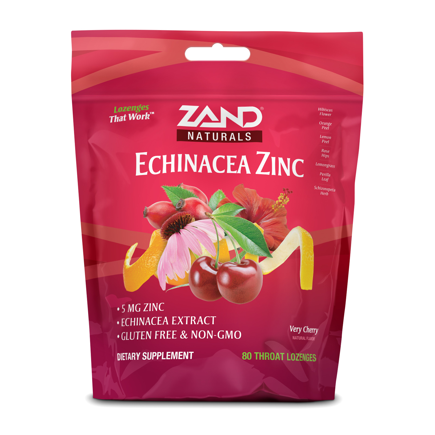 Zand Immunity Cherry Echinacea Zinc HerbaLozenge Throat Drops No Corn
