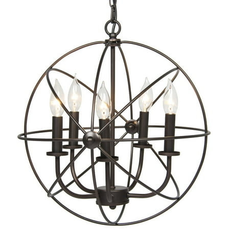 Best Choice Products Industrial Vintage Hanging 5 Light Ceiling