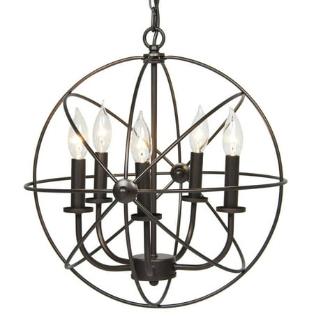 Industrial Vintage Lighting Ceiling Chandelier 5 Lights Metal Hanging (Best Way To Remove Popcorn Ceiling That Has Been Painted)