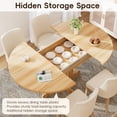 thumbnail image 5 of Blotout Extendable Round Dining Table, 43.3"-59" Expandable Oval Kitchen Table with Hidden Storage, Modern Wood Grain Pedestal Base, Dining Table for 4-8 People, 5 of 10