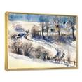 thumbnail image 3 of Designart 'Country Road In Winter Times Landscape I' Traditional Framed Canvas Wall Art Print, 3 of 5