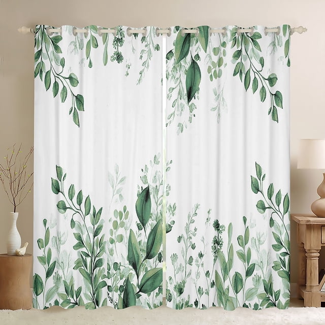 Erosebridal Rideaux Feuilles d'Arbre Lot de 2 (42x63), Branches d'Arbre Rideaux Occultants 30 %-50 %, Décor Botanique