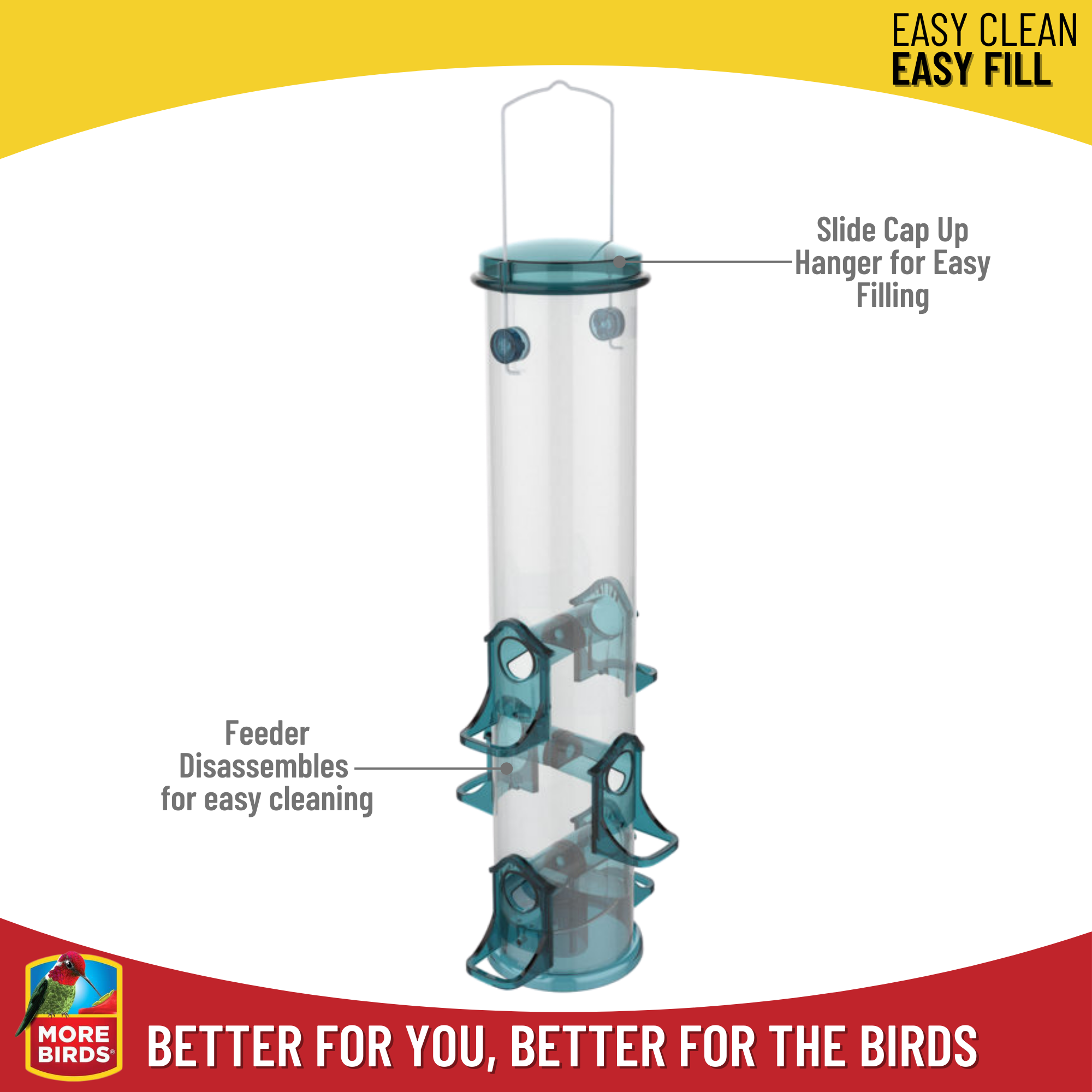 More Birds Jumbo Songbird Tube Feeder photo 7