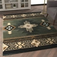 thumbnail image 3 of Emma + Oliver 5x7 Sage Olefin Accent Rug with Complementary Southwestern Pattern in Beige, Black and Brown and Jute Backing, 3 of 7
