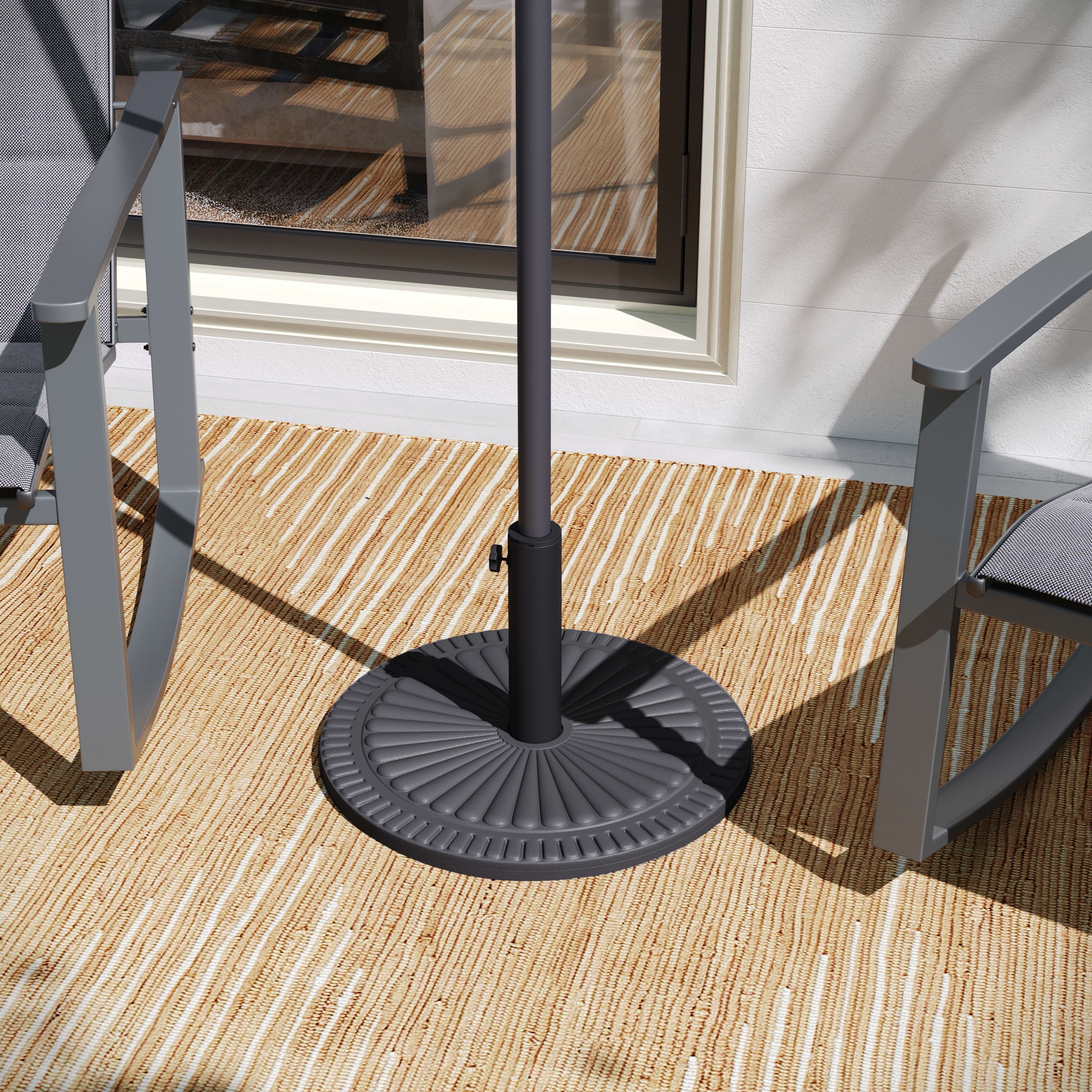 Flash Furniture 32 Round Plastic Cement Steel Patio Umbrella Base
