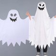thumbnail image 5 of Disfraz de fantasma de Halloween para niño Disfraz de fantasma con cubo de calabaza para fiesta Cosplay Niños Niños Niñas Truco o trato Longitud 85 cm Blanco Baobao, 5 of 5