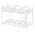 thumbnail image 6 of Metal Twin XL Bunk Bed Metal Bed Frame with Side Ladder and Safety Rails Bunk Bed Twin XL over Twin XL for Teens and Adults White, 6 of 9