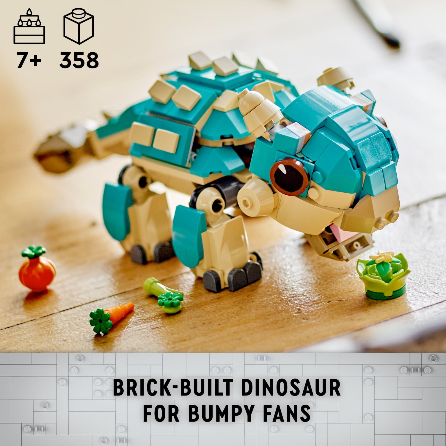 LEGO Jurassic World Baby Bumpy: Ankylosaurus - Dinosaur Toy for Kids Ages 7+ - Gift for Young Jurassic Park Fans & Animal Lovers, 76962