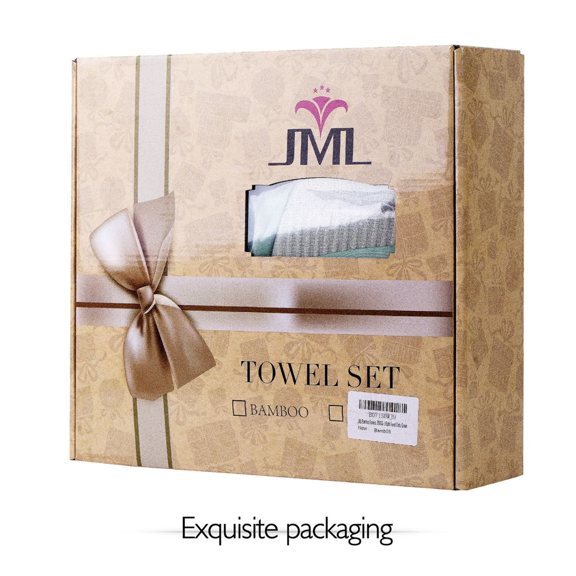 JML Bath Towel Sets, 2 Piece Bamboo Towels, Natural Ultra Soft Touch and Absorbent, No Shedding, Antibacterial & Odor Resistant Towel 27 x 55 inches (Green)