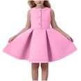 thumbnail image 1 of Floleo Robe Sans Manches à Volants pour Filles, Col Rond en Dentelle, Jupes Décontractées d'Été, Activités de Lecture, Ajustement Confortable, Robe d'Été pour Enfants (Rose, 9-12 Mois), 1 of 6