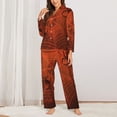 thumbnail image 2 of Pofeuu Spider Web Print Womens Pajamas Set Long Sleeve Sleepwear Button Down Nightwear Soft Pj Lounge Sets Button Down Pajamas Women-Large, 2 of 7