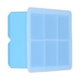 thumbnail image 4 of Ice Tray Large Silicone 6 Cells Square Ice Maker with Lid for Making Ice Cubes Cakes Chocolate PuddingSky Blue, 4 of 14