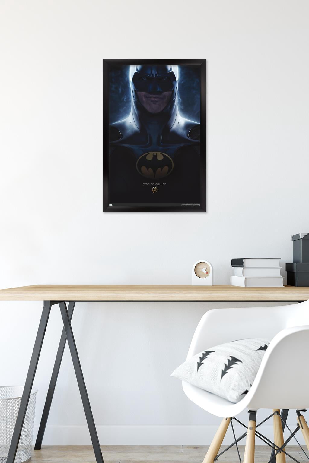 DC Comics Movie The Flash - Batman One Sheet Wall Poster, 14.725" x 22.375" Framed