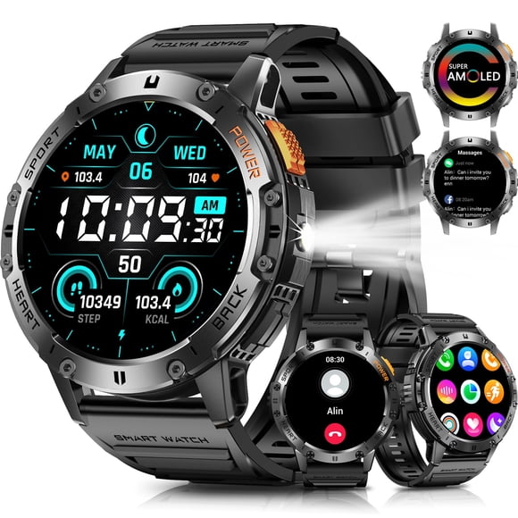 Smartwatch Militar PODOEIL 1.43'' AMOLED 530mAh para Hombre
