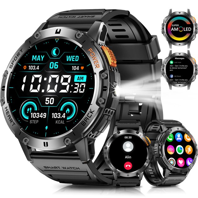 Smartwatch Militar PODOEIL 1.43'' AMOLED 530mAh para Hombre