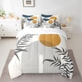 thumbnail image 2 of Homewish Geometric Stripes Circle 7pcs Bedding Comforter Set for Female Men Teens,Vintage Aesthetic Queen Bedding Sets Super Cozy,Botanical Plants Leaves Queen Sheet Sets,Breathable Home Decor, 2 of 8
