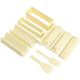 thumbnail image 2 of LINLIN Set of 10 Sushi Making Kit Plastic Sushi Maker Tool with 8 Sushi Rice Roll Mold 1 Fork and 1 Spatula DIY Home Sushi Tools DIY Sushi Set for Beginners Sushi Lovers Sushi Rolls Maki Rolls Beige, 2 of 6
