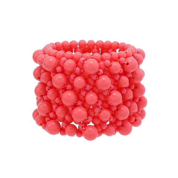 Sonducket Cuentas femeninas Charm Pulseras hechas a mano Cadena de mano multicolor Rosa