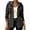 29# Black, variant on Faux Suede Denim Blazer for Women Casual Patchwork Jean Jacket Fall Winter Collared Zip Up Long Sleeve Shacket with Pockets Wine S