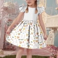 thumbnail image 2 of SELONE Teen Girl Dresses Ruffle Short Sleeve Princess Dress Crew Neck Midi Sundress Easter Egg Sweet Beach Outfits 3-14Y, 2 of 6
