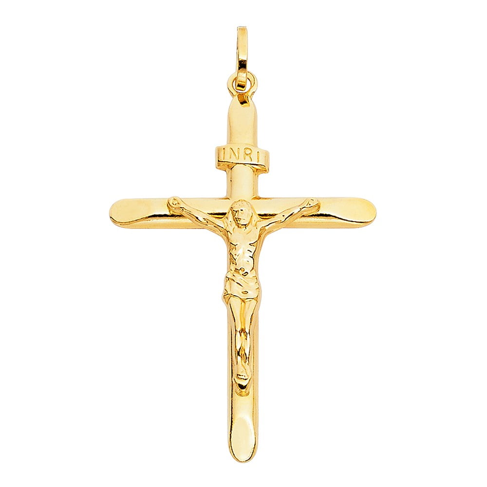 Trust Jewelry 14k Italian Yellow Gold Religious Cross Crucifix Charm