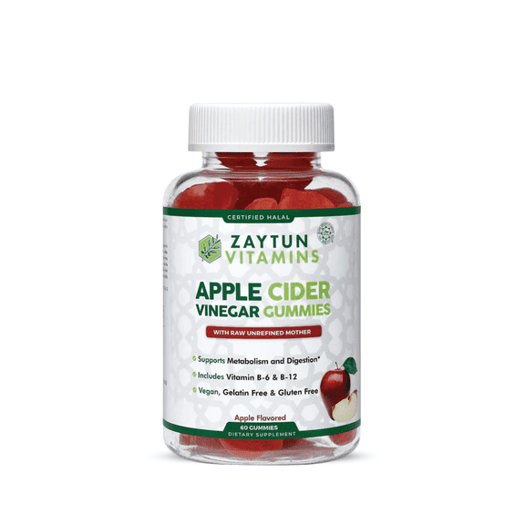 Zaytun Halal Apple Cider Vinegar Gummies with Mother - Enhances Gut Health & Metabolism - Natural Weight Management & Digestion Support - No Gelatin, No Gluten, Vegan, Non-GMO - 2 Months Supply