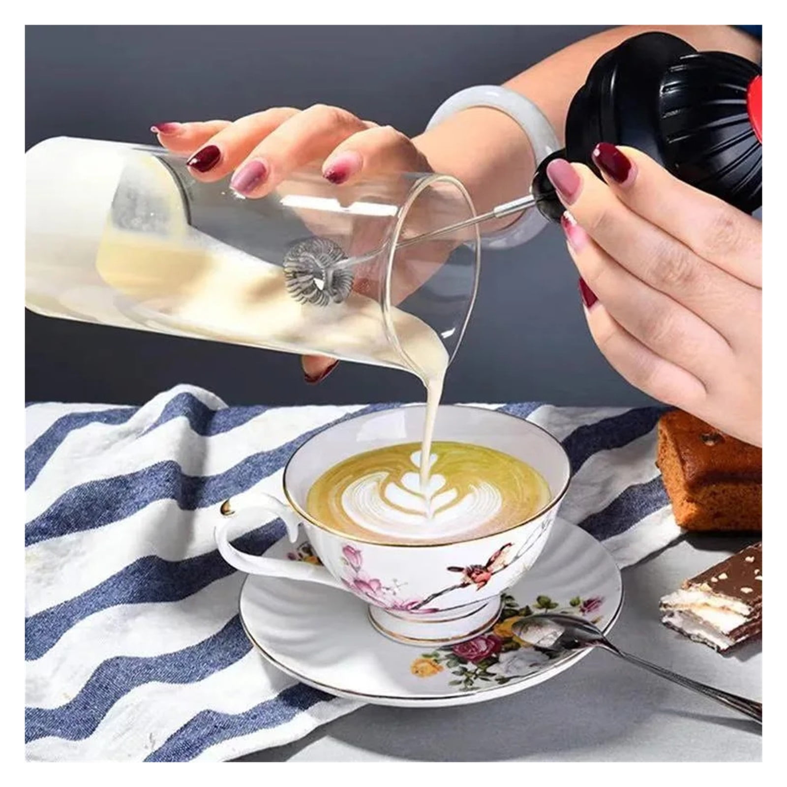 Portable Milk Frother Electric Foamer Coffee Foam Maker Milk Shake Mixer Battery Milk Frother