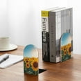 thumbnail image 5 of Sikiie Sunlit Sunflower Field Bookends 1 Pair, Wood Bookends for Shelves, Book Ends for Shelves, Book Shelf Holder for Home Office, 5 of 7