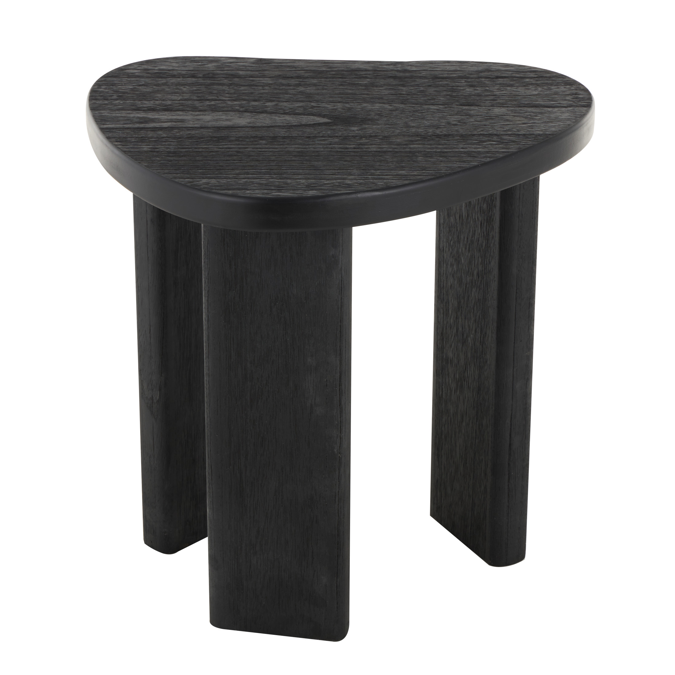 DecMode 20" x 20" Black Wood Handmade Heart Inspired Accent Table, 1-Piece