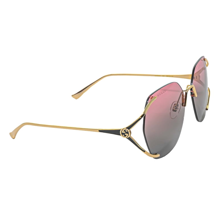 Gucci Pink/Green Gradient Square Ladies Sunglasses GG0651S  display picture 3