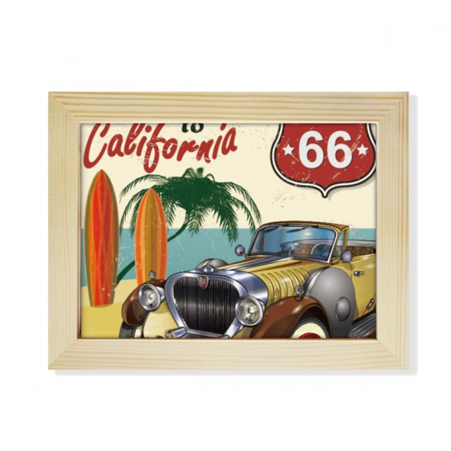 Colorful Classic Cars Beach Pattern Desktop Photo Frame Picture Art Decoration Painting 6x8 inch