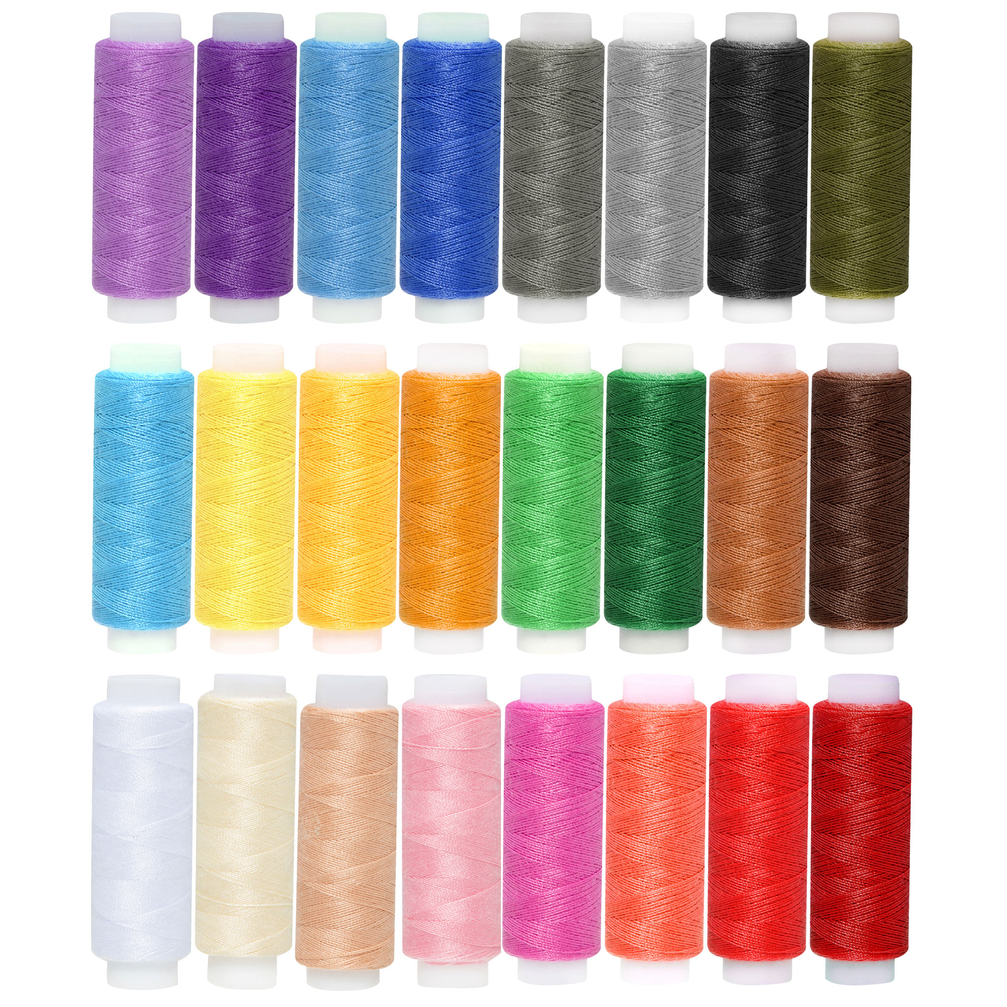 24 Spool Household Sewing Threads 200 Yard Each Assorted Spool Rainbow