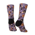 thumbnail image 3 of Goofa Vintage Halloween Black Cat Printed Men's Crew Socks, Soft Durable Breathable Moisture-Wicking with Odor Control Cotton socks, 3 of 9