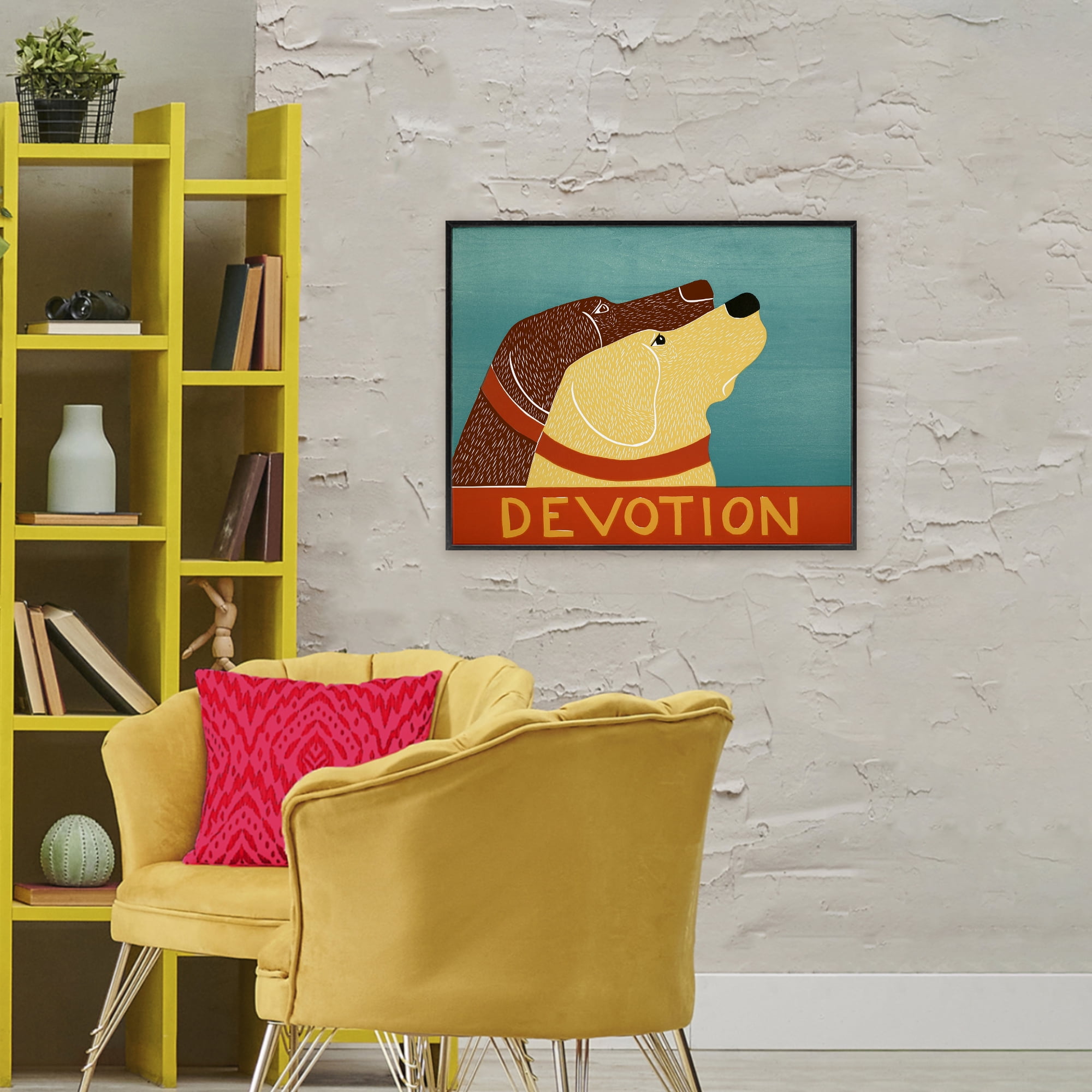Devotion Dog Duo Black Framed Giclee Art, design by Stephen Huneck