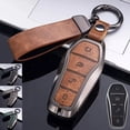 thumbnail image 5 of Zinc Alloy Leather Car Key Fob Case Cover Bag For BYD Song Qin Han EV FOR Tang, 5 of 5