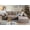 Camel 3Seaters, variant on 107.5" Modern Cloud Modular Sofa with L-Chaise, Black Corduroy Sectional, Deep Seat, No Assembly Required