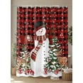 thumbnail image 4 of Red Plaid Snowman Christmas Small Stall Shower Curtain, Waterproof Shower Curtains for Bathroom, Xmas Tree Ball Snowflake Elk Washable Fabric Cloth Bath Curtain for Bathtub with Hooks 36x78 Inches, 4 of 6