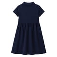 thumbnail image 5 of HILEELANG 4-13T Big Girls' Navy Blue Short Sleeve Polo Dress with Pockets, School Uniform Casual Dress for Kids,8-9Y, 5 of 13