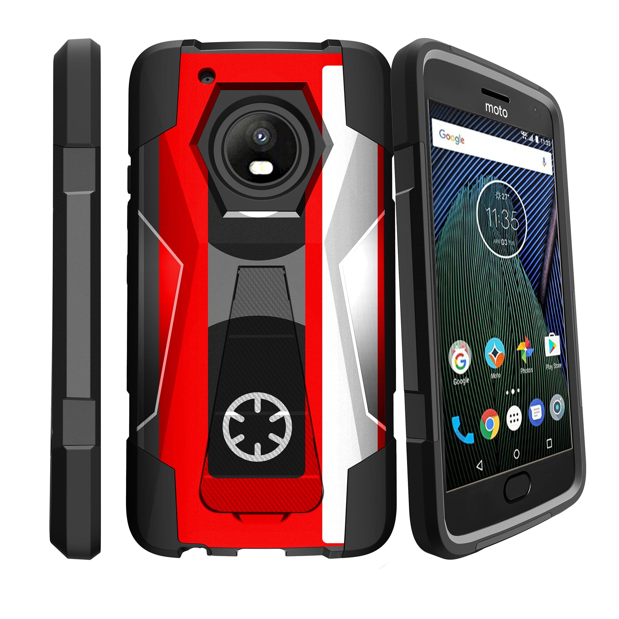 Motorola Moto E4 Plus Cover [Shock Fusion] Hard Shell HighImpact