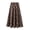 Coffee, variant on Joernso Women Midi Skirt Elastic High Waist Plaid Print Skater Skirt A-Line Large Hem Casual Skirt Commuting Streetwear