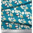 thumbnail image 3 of Soimoi Blue Silk Fabric Banana & Fresh Print Fabric by The Yard 42 Inch Wide, 3 of 3
