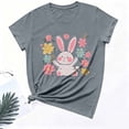 thumbnail image 6 of AKOEE Easter Outfits for Women Teen Girls Cute Floral Bunny Printed Short Sleeve Tops Graphic Basic Tee Shirt (XL, Gray 03), 6 of 6
