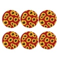thumbnail image 2 of Disketp Sunflowers On Red Funny Coasters,6 Pcs Leather Coasters With Holder, Perfect Housewarming Hostess Gifts,Protect Furniture From Water Marks Scratch And Damage, 2 of 9