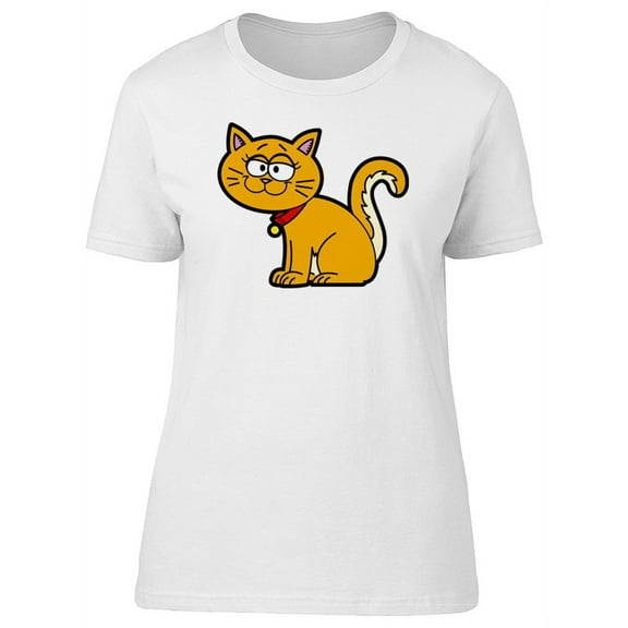 Cute Happy Orange Kitten Cartoon T-Shirt Women -Image by Shutterstock, Female x-Large
