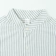 thumbnail image 4 of JAJAHO Men's Striped Stand Collar Shirts Button Up Shirt Long Sleeve Regular Fit Business Casual Wear Lightweight Fall Spring Stylish Tops, 4 of 9