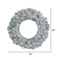 thumbnail image 4 of Vickerman Vickerman 24" Silver Artificial Christmas Wreath with 50 Warm White LED Lights, 4 of 4