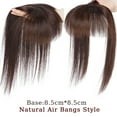 thumbnail image 4 of SEGO Clip in Hair Extensions Mono Base Human Hair Toppers with Bangs 100% Real Human Hair Topper for Thinning/Loss Hair Middle Part Natural Black Hair Pieces, 4 of 9