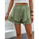 thumbnail image 4 of Pantalones cortos fluidos for mujer, falda pantalón estilo bohemio con volantes y mariposas, cintura alta, tela texturizada, doble capa, Color sólido, informal, 4 of 7