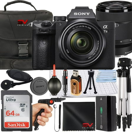 Sony A7 III Mirrorless Camera with 64GB SanDisk Memory Card   Case   SV Premium Accessory Bundle (International Version)