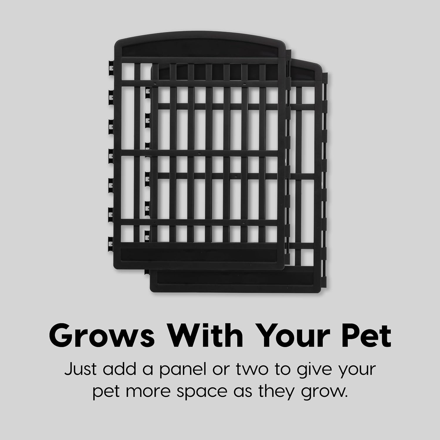 IRIS 34'' 2 Panel Exercise Pet Playpen Add-On, Black